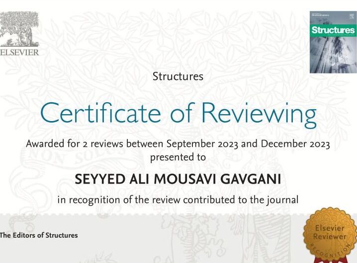 Certificate of reviewing from a journal